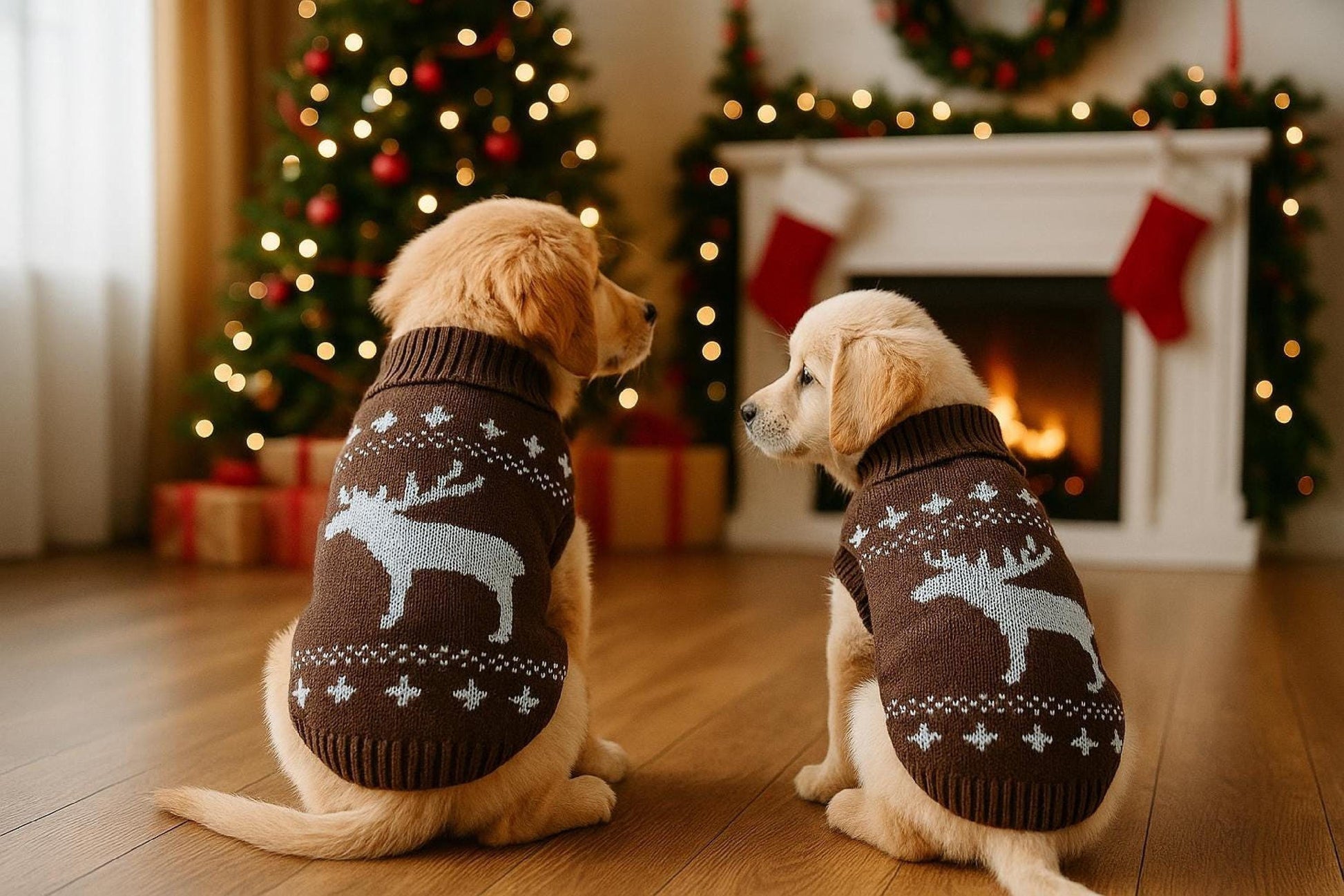 Christmas Ugly Dog Sweater, XS–2XL • Reindeer/Moose/Bones • Cozy Knit Pet Clothing • Winter Dog Apparel