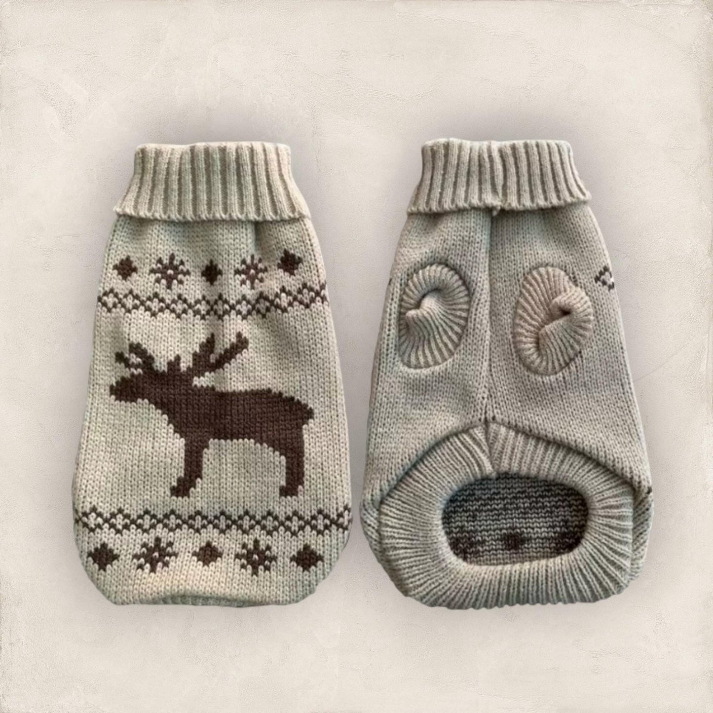 Christmas Ugly Dog Sweater, XS–2XL • Reindeer/Moose/Bones • Cozy Knit Pet Clothing • Winter Dog Apparel