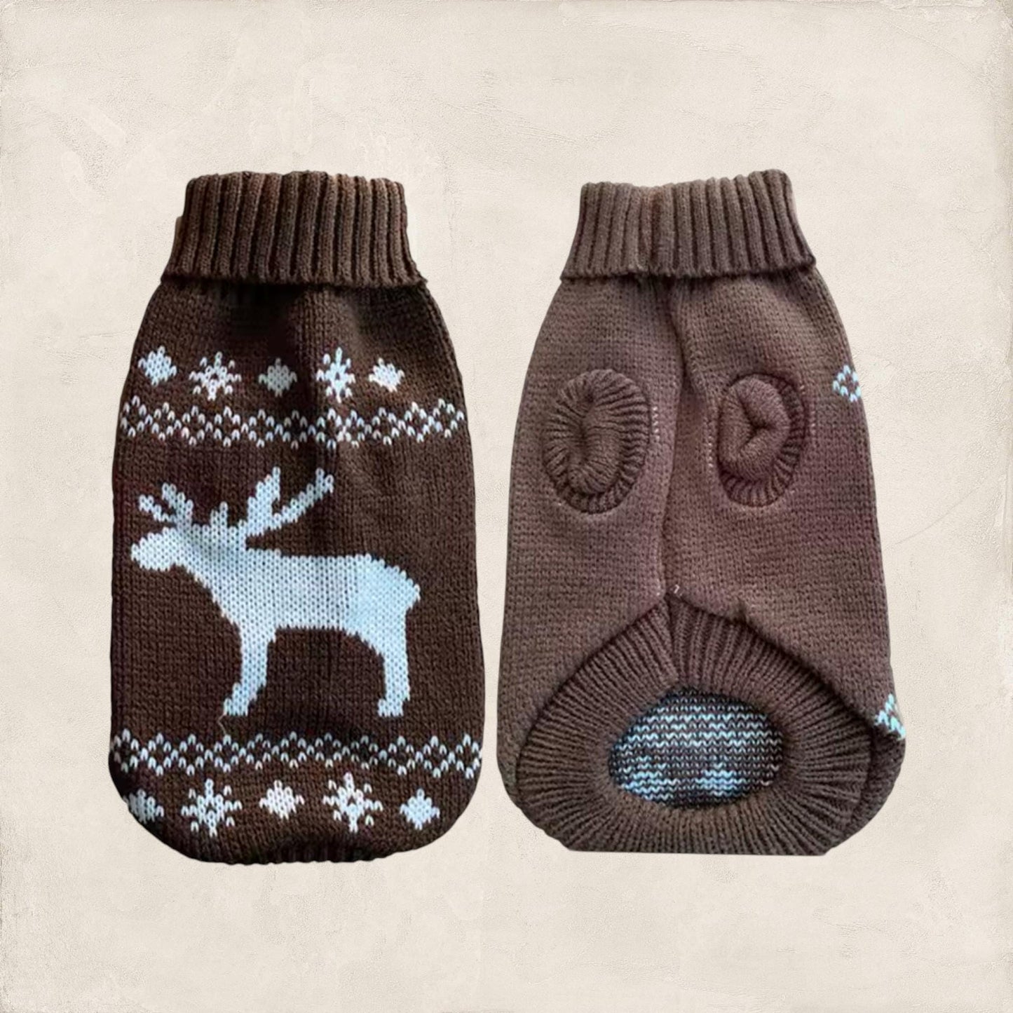 Christmas Ugly Dog Sweater, XS–2XL • Reindeer/Moose/Bones • Cozy Knit Pet Clothing • Winter Dog Apparel