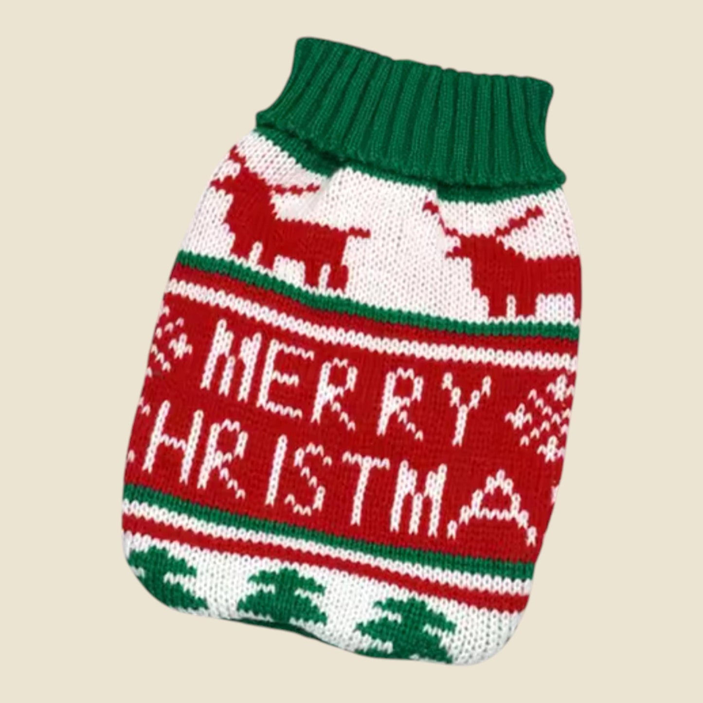 Christmas Ugly Dog Sweater, XS–2XL • Reindeer/Moose/Bones • Cozy Knit Pet Clothing • Winter Dog Apparel